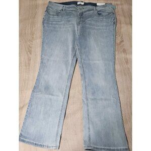 Plus Size 22 W M Jeans By Maurices Slim Boot Mid Rise Light Wash New
